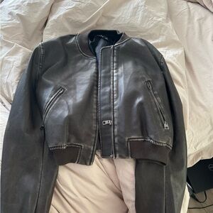 Lioness leather cropped jacket small